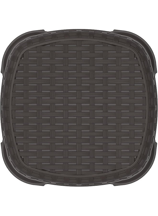 Cosmoplast Plastic Rattan Wicker Step Stool Dark Brown  - Image 4