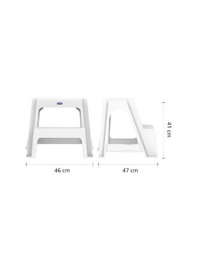 Durable Plastic Ladder Stool 47 x 46 x 41 cm (White) White - pnsku/N49199007A/45/_/1728978169/298c028f-1018-4f81-bd65-524cb06b6467