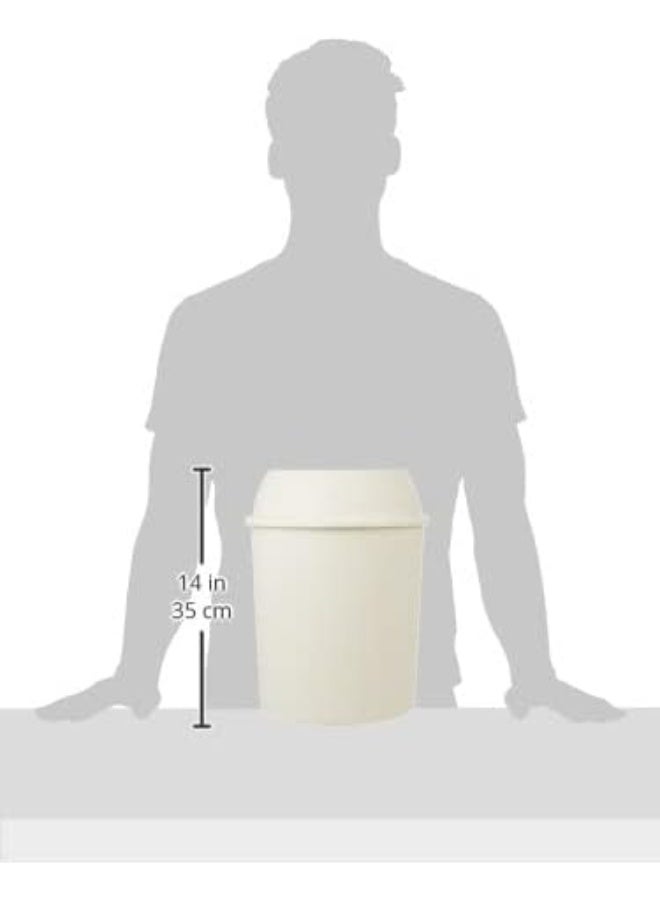 Cosmoplast - 10L Round Dust Bin  Comp (Off White) Off White 10.0Liters - Image 1