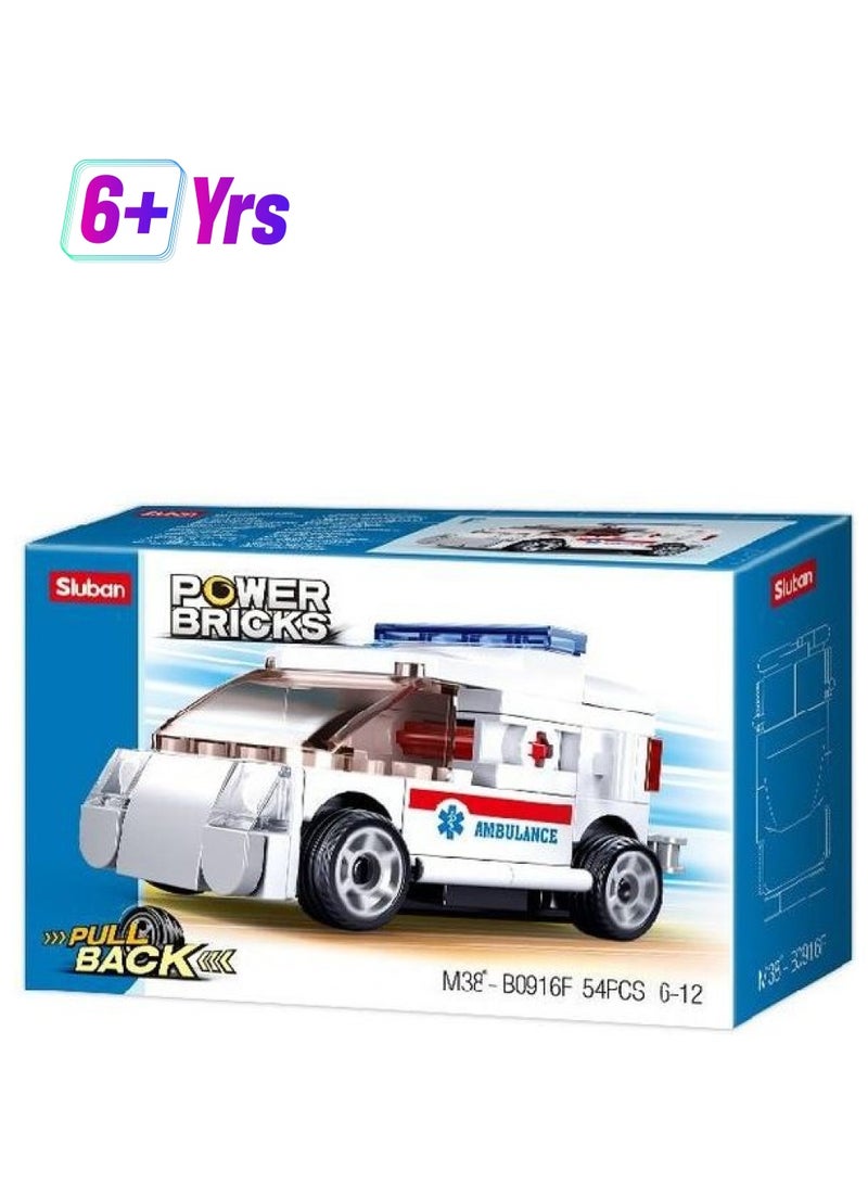 M38-B0916F 54-Piece Cube Ambulance Car Toy 54 6+ Years