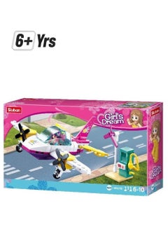 Sluban M38-B0921B 111-Piece Cube Girl's Dream Private Airplane Toy 111 6+ Years  - Image 1