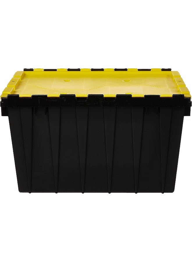 Cosmoplast Plastic Utility Storage Box With Dual Flap Lids 55 Liters  Yellow Black  IFHHST372KY   Utility Storage Box 55 Liters Black / Yellow 55.0Liters  - Image 1