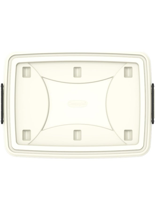 Cosmoplast - Plastic Storage Box Clear with Wheels and Latch-locking Lid 132 Liters Off White 132.0Liters - Image 1
