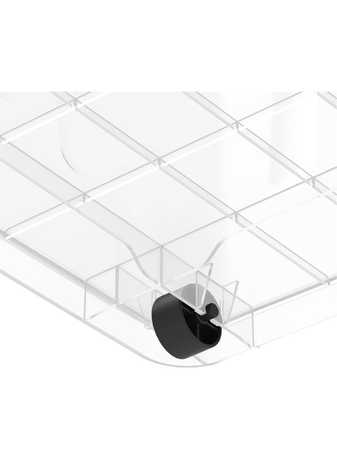 Cosmoplast - Plastic Storage Box Clear with Wheels and Latch-locking Lid 132 Liters Off White 132.0Liters - Image 1