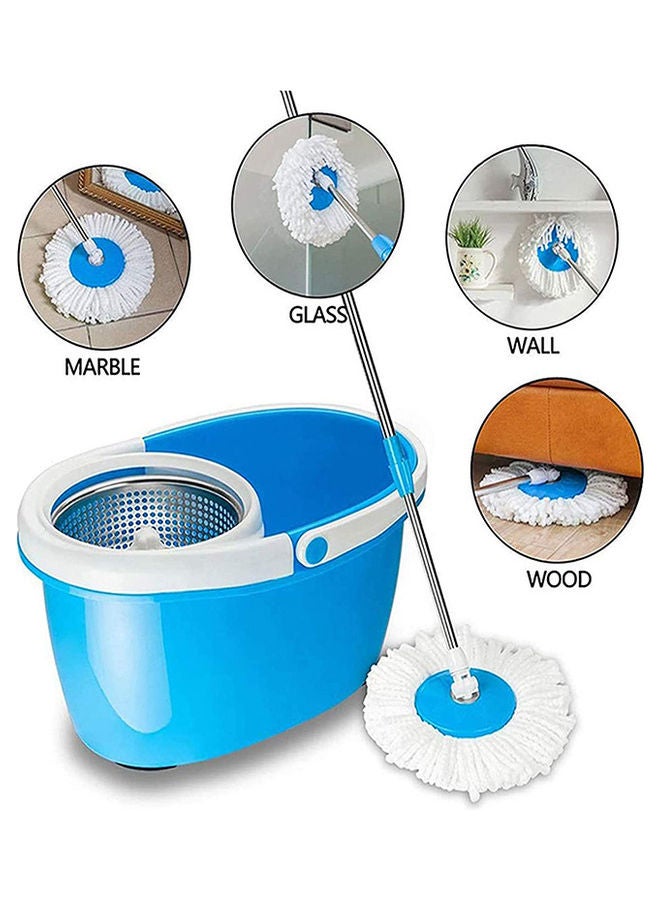 3-Piece Replacement Spin Mop Head Set White/Black - Image 3