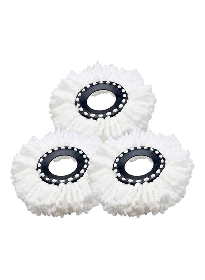3-Piece Replacement Spin Mop Head Set White/Black - Image 1