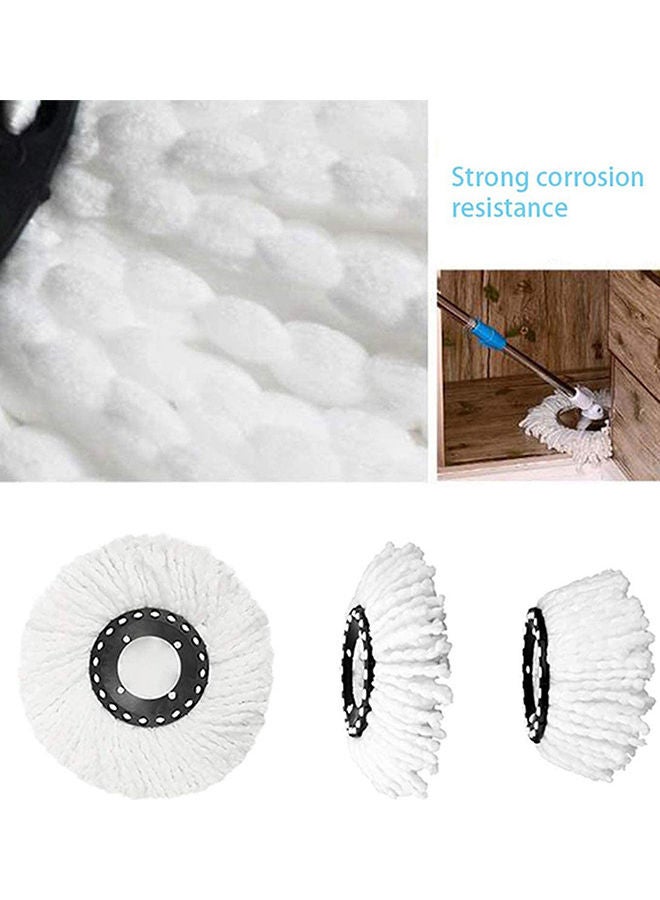 3-Piece Replacement Spin Mop Head Set White/Black - Image 5