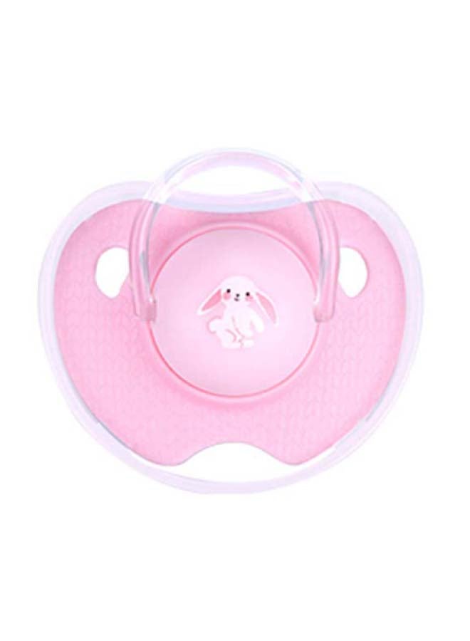 LuQu Flat Head Silicone Pacifier 6M+, Pink  - Image 1