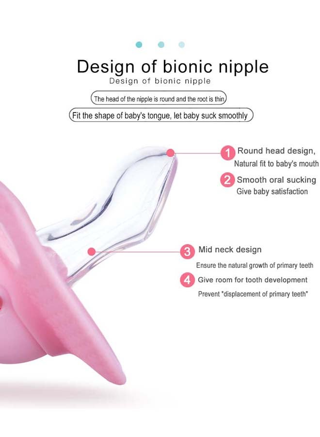 LuQu Flat Head Silicone Pacifier 6M+, Pink  - Image 2