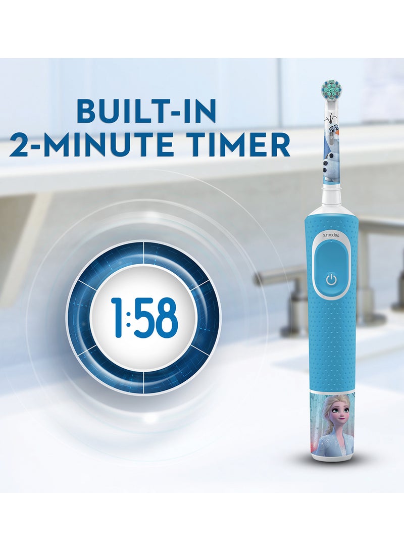 أورال بي فرشاة أسنان كهربائية بتصميم فيلم Frozen من ديزني مع حقيبة سفر أزرق - Image 5
