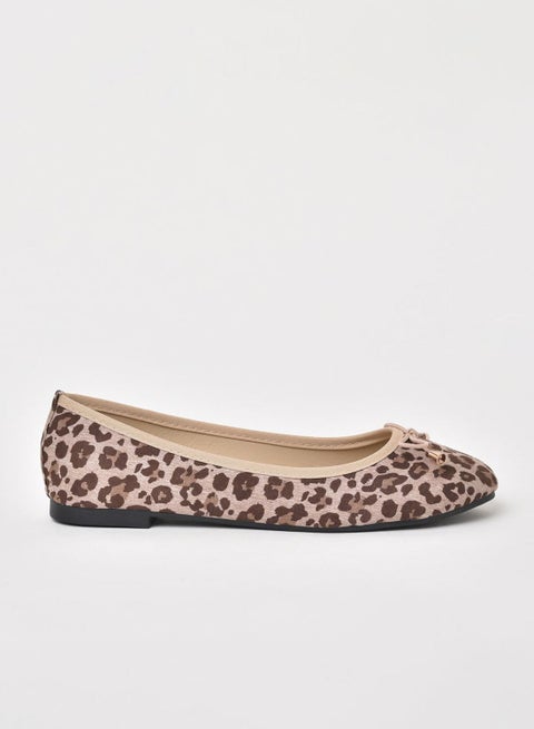 Animal Print Ballerina Leopard Beige