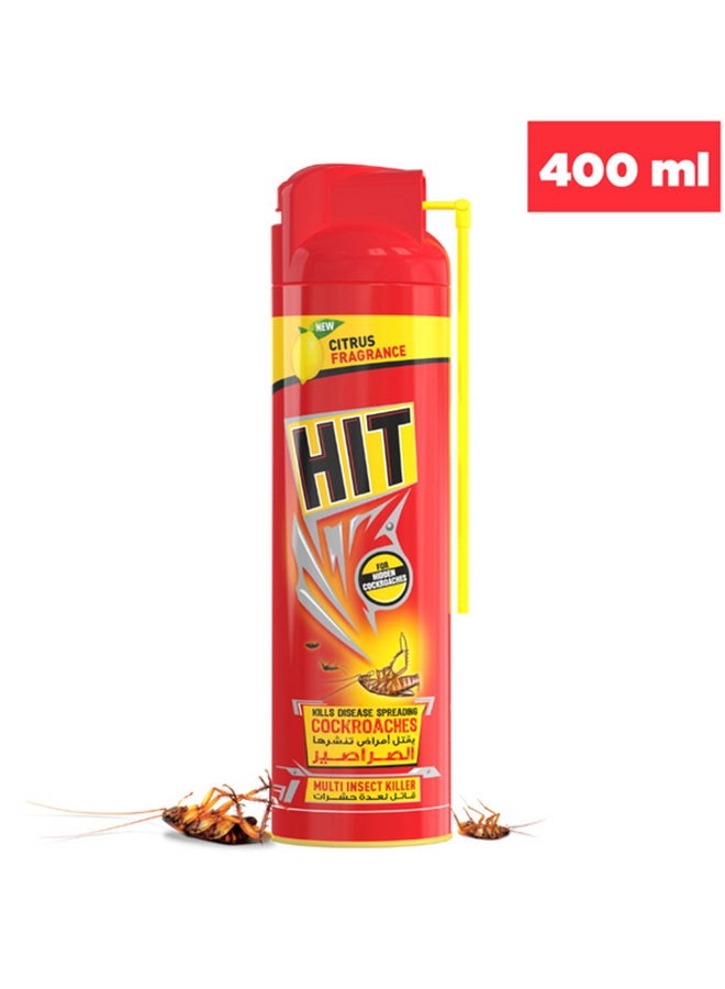 HIT Cockroach And Multi Insect Killer Spray Red/Yellow 400ml - Image 2