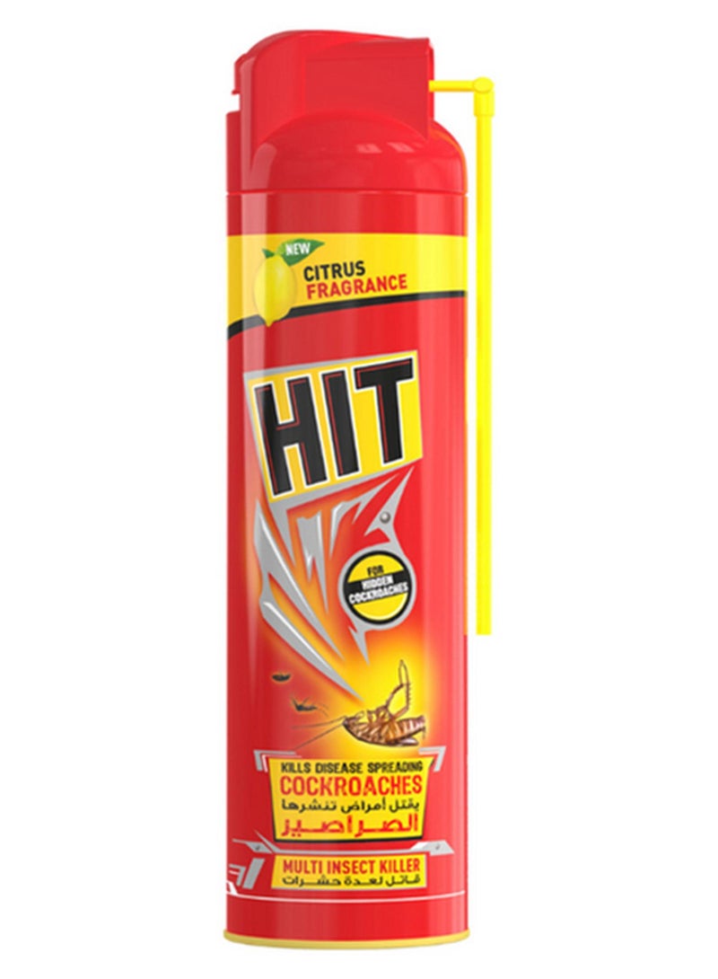 HIT Cockroach And Multi Insect Killer Spray Red/Yellow 400ml - Image 1