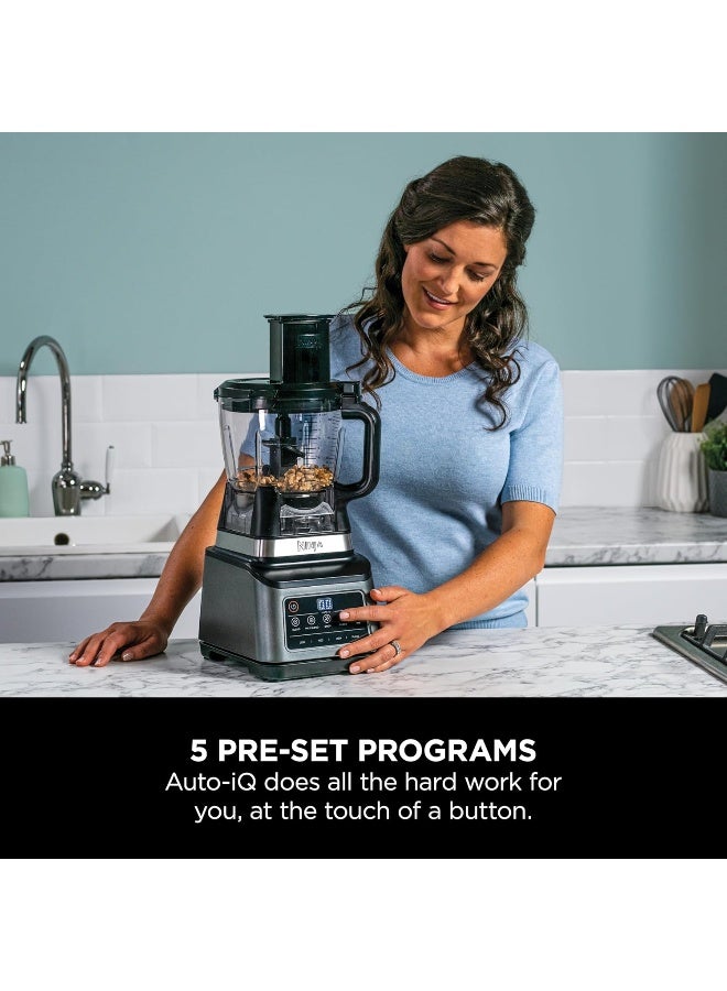 Ninja 3-In-1 Food Processor & Blender With 5 Automatic Programs: Blend, Max Blend, Chop, Mix, Puree, 1.8L Bowl, 2.1L Jug, 700ml Cup, Dishwasher Safe Parts, Auto-iQ 2.1 L 1200 W BN801ME Black/Silver - Image 4