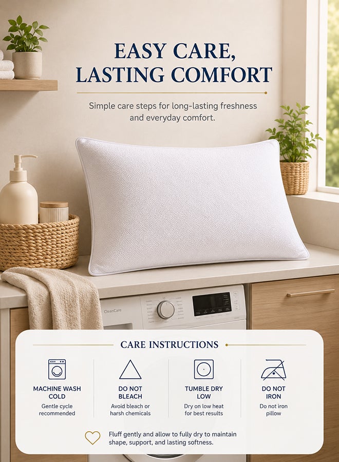 Hotel Linen Klub Non Woven Home Essential Pillow Cotton White 48x74cm - Image 5