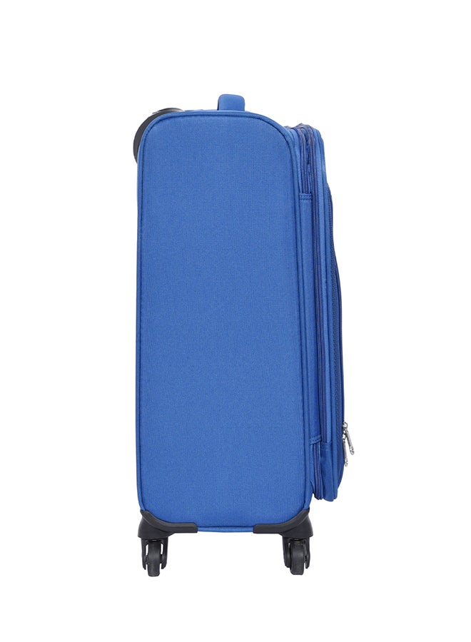 American Tourister Oakland Suitcase, Cabin Size 55 cm / 20 inch, Spinner Wheels, Soft Top, 100% Polyester, Blue|TSA Lock|Front Pocket Storage Compartment|Voluminous Storage - 3 Years Global Warranty Blue - Image 3