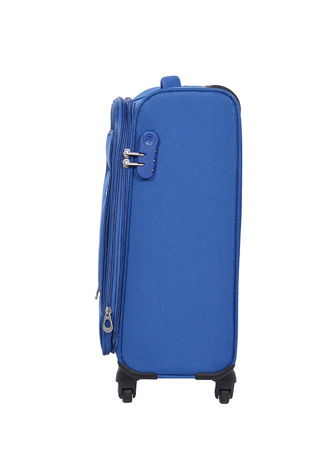 American Tourister Oakland Suitcase, Cabin Size 55 cm / 20 inch, Spinner Wheels, Soft Top, 100% Polyester, Blue|TSA Lock|Front Pocket Storage Compartment|Voluminous Storage - 3 Years Global Warranty Blue - Image 2