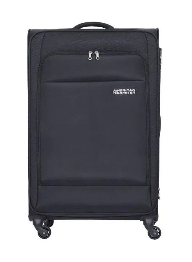 American Tourister Oakland Suitcase, Check-In Size 68 cm / 25 inch, Spinner Wheels, Soft Top, 100% Polyester, Black|TSA Lock|Front Pocket Storage Compartment|Voluminous Storage - 3 Years Global Warranty Black - Image 5