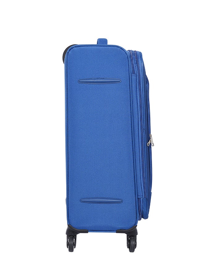 American Tourister Oakland Suitcase, Check-In Size 68 cm / 25 inch, Spinner Wheels, Soft Top, 100% Polyester, Blue|TSA Lock|Front Pocket Storage Compartment|Voluminous Storage - 3 Years Global Warranty Blue - Image 3