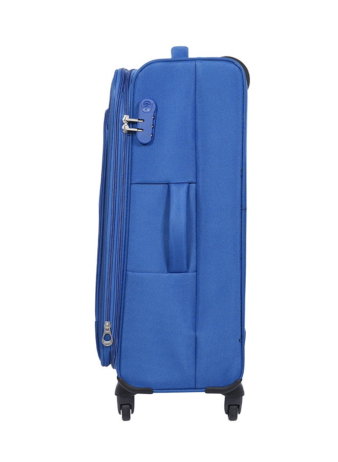 American Tourister Oakland Suitcase, Check-In Size 68 cm / 25 inch, Spinner Wheels, Soft Top, 100% Polyester, Blue|TSA Lock|Front Pocket Storage Compartment|Voluminous Storage - 3 Years Global Warranty Blue - Image 2
