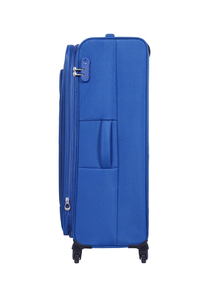 American Tourister Oakland Suitcase, Check-In Size 78 cm / 29 inch, Spinner Wheels, Soft Top, 100% Polyester, Blue|TSA Lock|Front Pocket Storage Compartment|Voluminous Storage - 3 Years Global Warranty Blue - Image 2