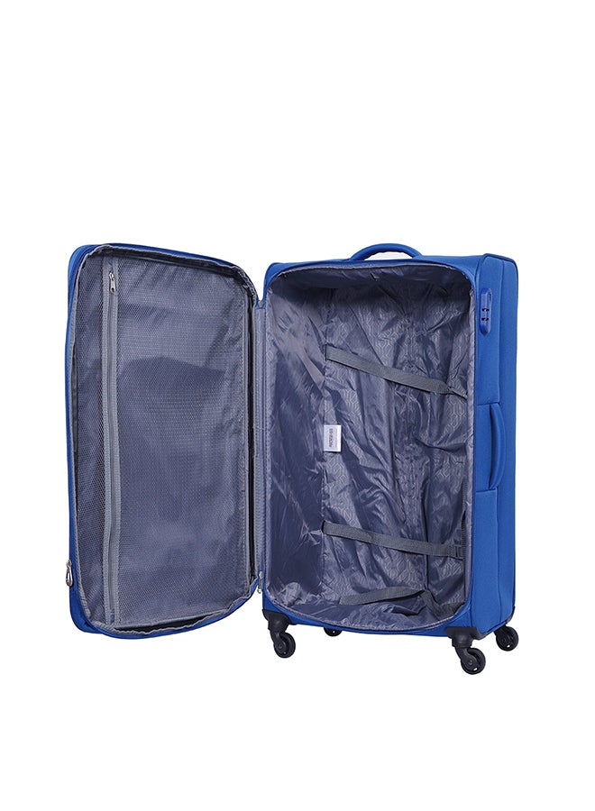 American Tourister Oakland Suitcase, Check-In Size 78 cm / 29 inch, Spinner Wheels, Soft Top, 100% Polyester, Blue|TSA Lock|Front Pocket Storage Compartment|Voluminous Storage - 3 Years Global Warranty Blue - Image 5