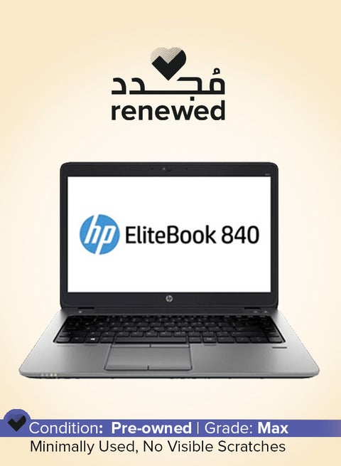 Renewed - Elitebook 840 G2 (2015) Laptop With 14-Inch Display,Intel Core i7 Processor/5th Gen/8GB RAM/256GB SSD/Intel HD graphics 5500 English Black English Black