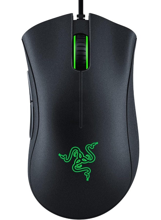 Razer DeathAdder Essential Gaming Mouse – 6400 DPI Optical Sensor, Ergonomic Right-Handed Design, 5 Programmable Buttons, Razer Mechanical Switches, Wired, Green LED, Durable 10M Clicks, Black | RZ01-03850100-R3M1 - Image 1