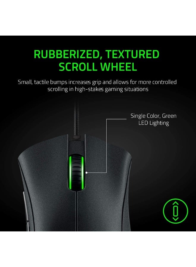 Razer DeathAdder Essential Gaming Mouse – 6400 DPI Optical Sensor, Ergonomic Right-Handed Design, 5 Programmable Buttons, Razer Mechanical Switches, Wired, Green LED, Durable 10M Clicks, Black | RZ01-03850100-R3M1 - Image 5