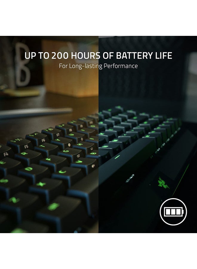 RAZER - Razer Blackwidow V3 Mini Mechanical Gaming Keyboard, Green Switch, RGB Chroma Lighting, Doubleshot Abs Keycaps, Multi-Fucntion Digital Roller And Media Key, Wrist Rest, US Layout - Black - Image 1