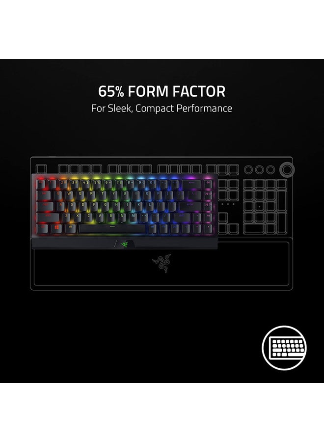 RAZER - Razer Blackwidow V3 Mini Mechanical Gaming Keyboard, Green Switch, RGB Chroma Lighting, Doubleshot Abs Keycaps, Multi-Fucntion Digital Roller And Media Key, Wrist Rest, US Layout - Black - Image 1