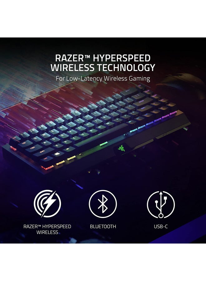 RAZER - Razer Blackwidow V3 Mini Mechanical Gaming Keyboard, Green Switch, RGB Chroma Lighting, Doubleshot Abs Keycaps, Multi-Fucntion Digital Roller And Media Key, Wrist Rest, US Layout - Black - Image 1