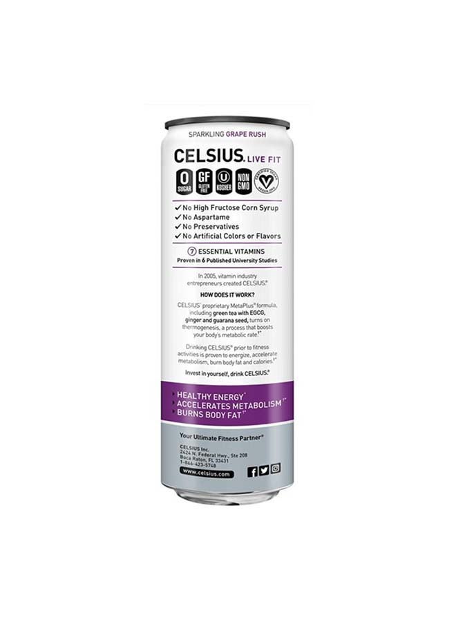 Celsius Sparkling Grape Essential Energy Drink 12 Fl Oz 355Ml (Pack Of 12)