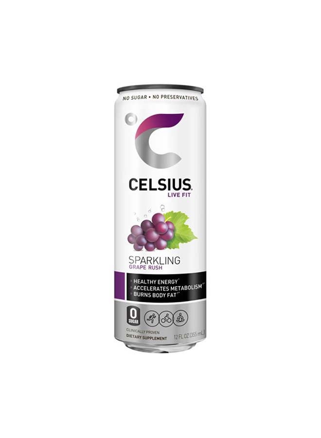 مشروب الطاقة الأساسي سيليزيوس بنكهة العنب الفوار 12 أونصة سائلة 355 مل (عبوة من 12 قطعة) - Image 2