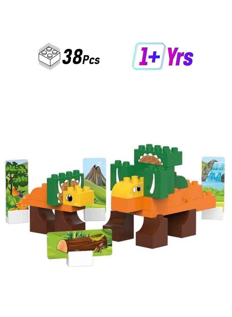 BioBUDDi BB-0188 38-Piece Triceratops Building Toy 38 1+ Years - Image 1