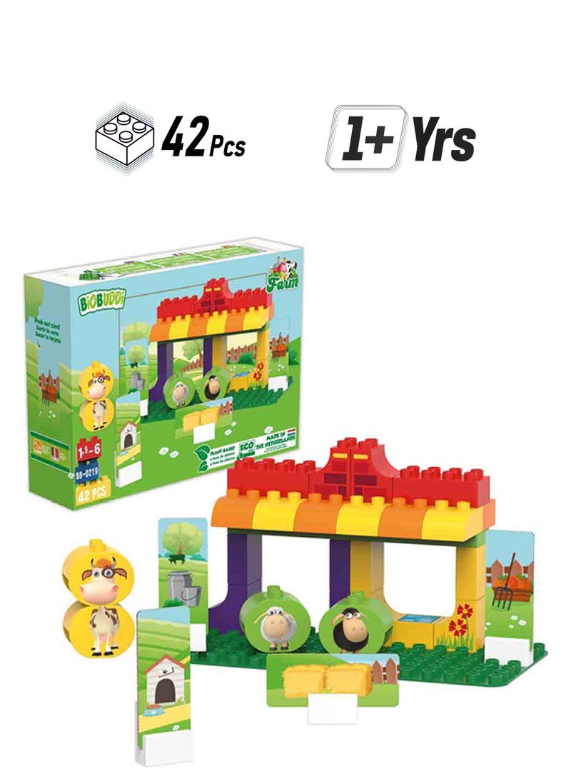 BioBUDDi BB-0219 42-Piece Animal Farm Building Toy Set 42 1+ Years - Image 1