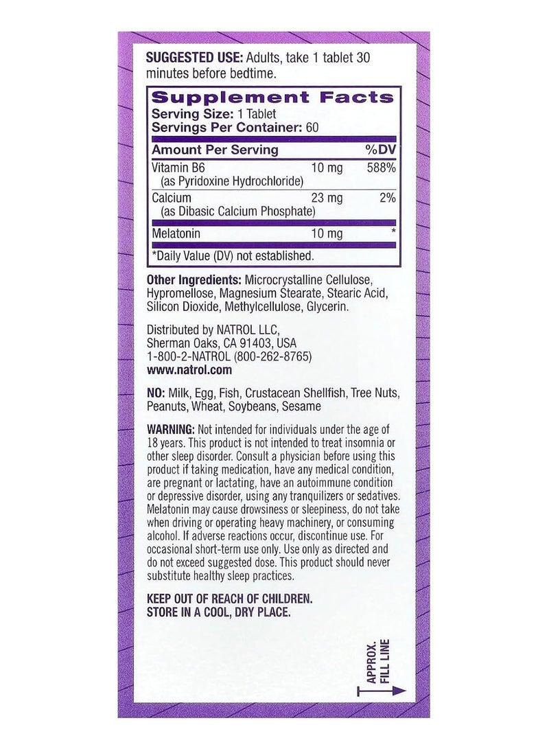 Advanced Sleep, Time Release Melatonin 10mg 60 Tablets Packaging May Vary