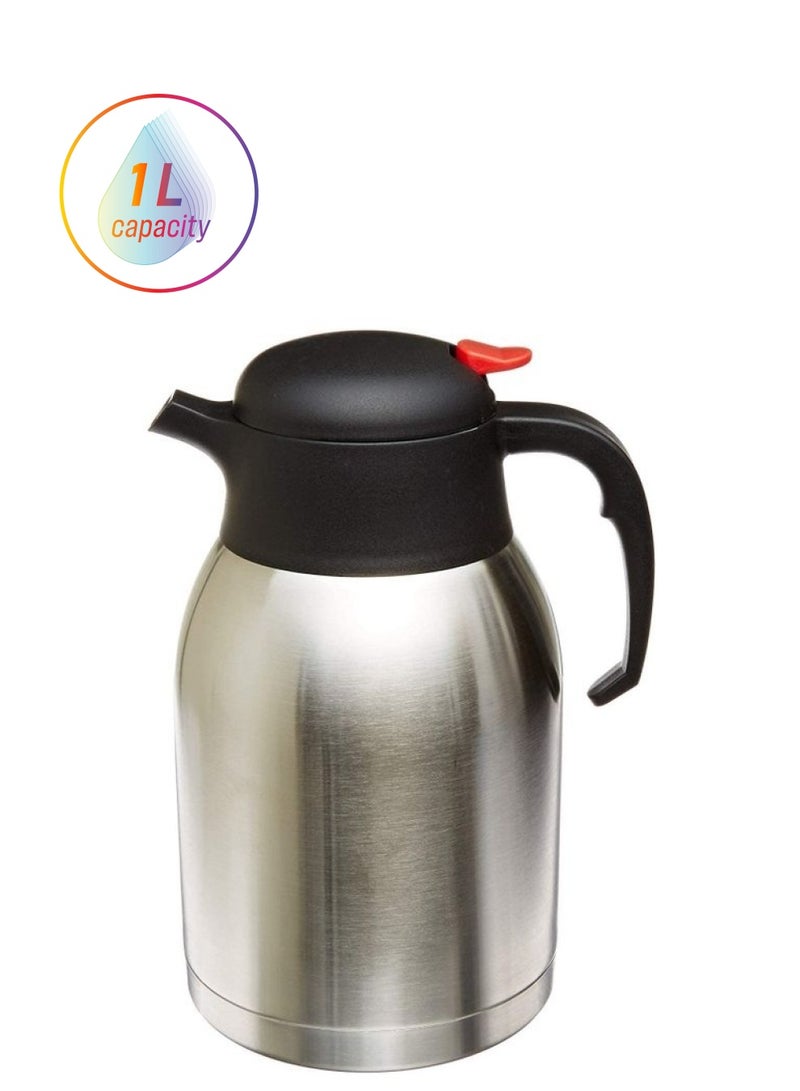 XiuWoo Double Walled Vacuum Insulated Coffee Thermos Silver/Black - Image 1