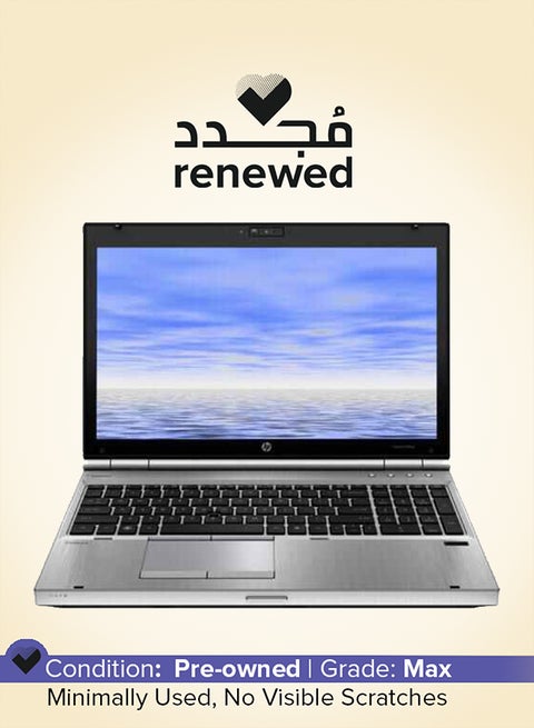 Renewed - Elitebook 8560P Laptop With 15.6-Inch Display,Intel Core i5 Processor/2nd Gen/8GB RAM/256GB SSD/Intel HD Graphics Silver