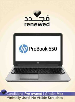 Renewed - Probook 650 G1 Laptop With 15.6-Inch Display,Intel Core i5 Processor/4th Gen/8GB RAM/256GB SSD/Intel HD Graphics Black