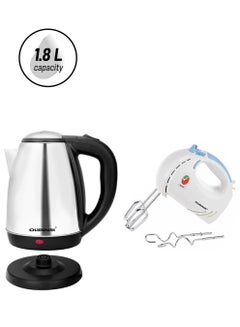 Olsenmark Electric Kettle With Hand Mixer 1.8 L 1400 W OMHM2348/OMK2356/Bundle Black/Silver/White  - Image 1