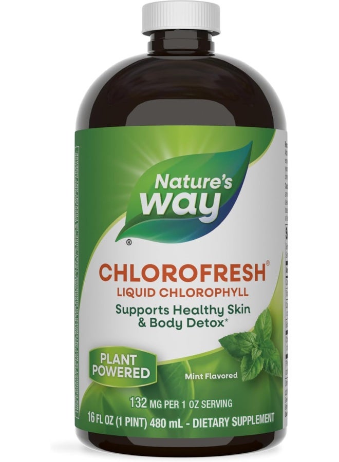 Nature's Way Chlorofresh Liquid Chlorophyll Healthy Skin And Body Detox Mint Flavor 16 Fl Oz  - Image 1