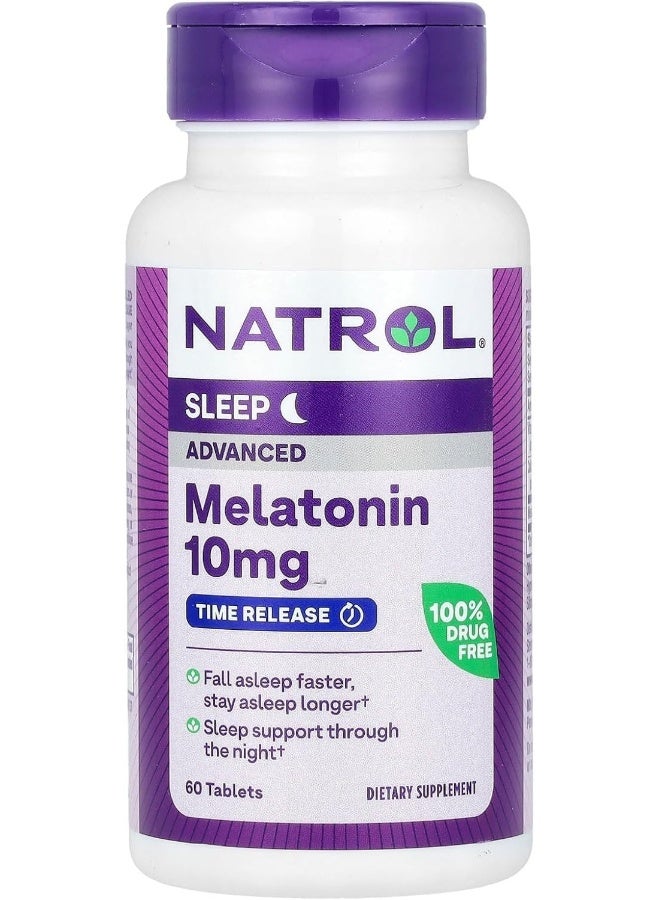 NATROL Advanced Sleep, Time Release Melatonin 10mg 60 Tablets Packaging May Vary  - Image 4