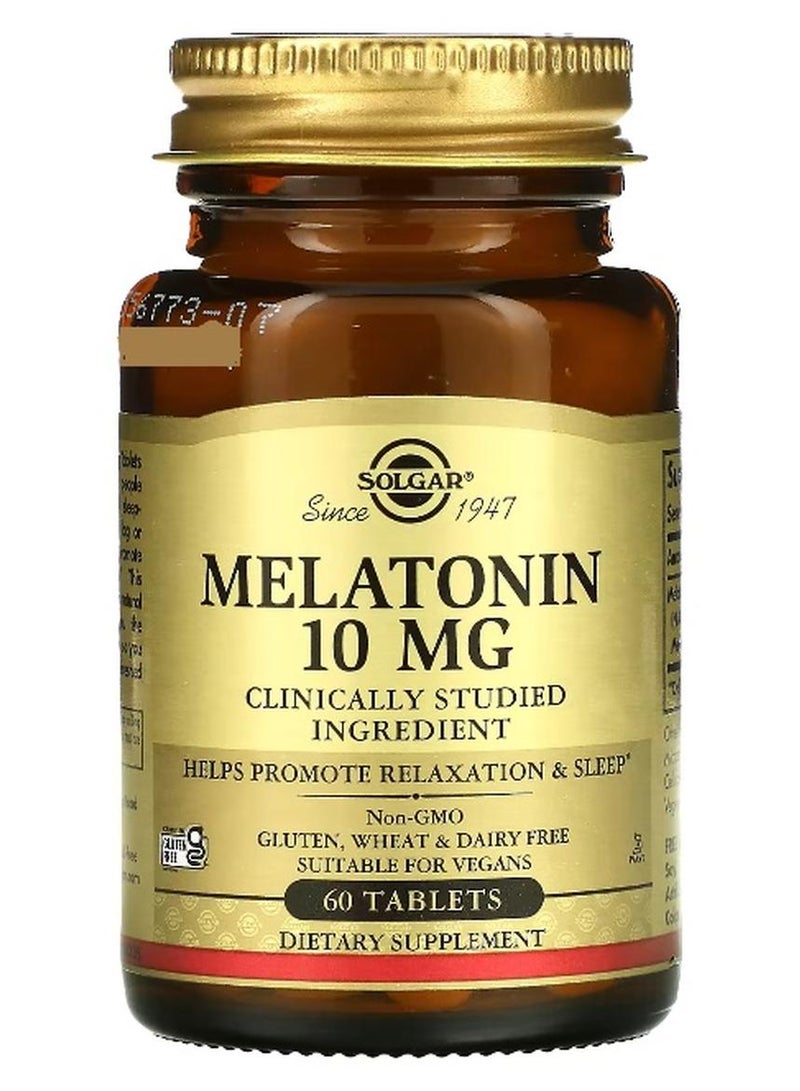 Solgar Melatonin, 10 mg, 60 Tablets Packaging May Vary - Image 1