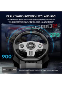 PXN Steering Wheel PS4 Gaming Racing Wheel, PXN V9 Driving Wheel Volante PC 270/900 Degree Vibration and Shifter with Pedals for PC,PS4,Xbox One, Nintendo Switch,PS3,Xbox Series S/X  - Image 5