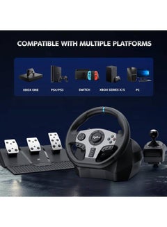PXN Steering Wheel PS4 Gaming Racing Wheel, PXN V9 Driving Wheel Volante PC 270/900 Degree Vibration and Shifter with Pedals for PC,PS4,Xbox One, Nintendo Switch,PS3,Xbox Series S/X  - Image 4