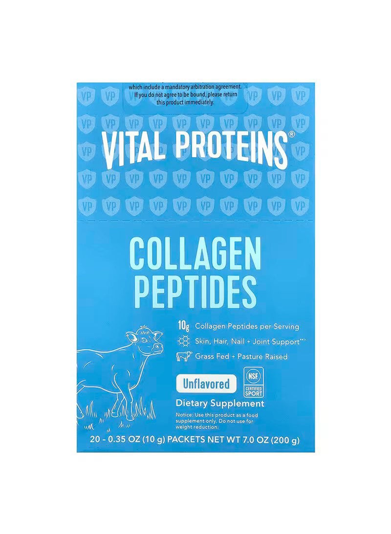 Vital Proteins Collagen Peptides, Unflavored, 20 Packets, each 0.35 oz Packaging May Vary - Image 1