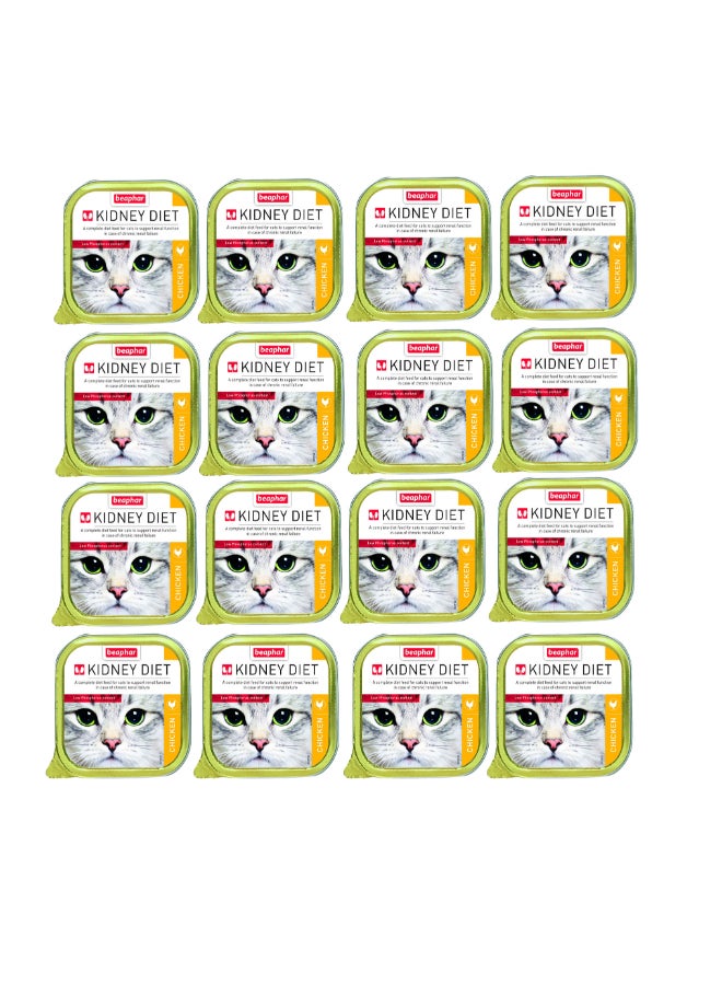 بيفار طعام رطب للحمية الكلوية بنكهة الدجاج من 16 قطعة ذهبي 100جرام - Image 1