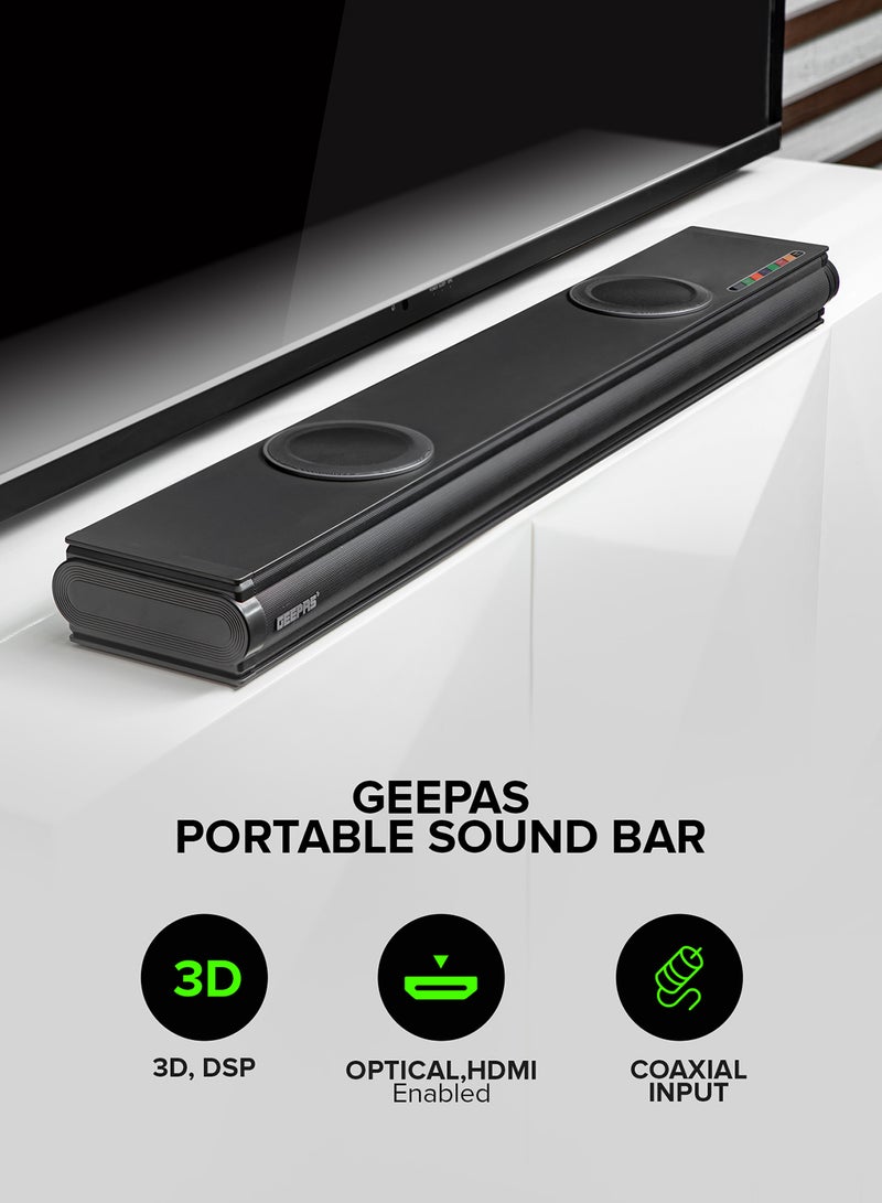 GEEPAS Portable Sound bar System GMS11152 Black - Image 2