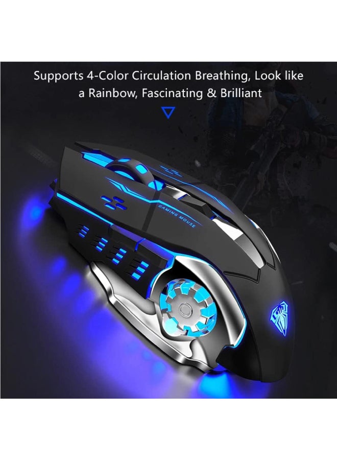 AULA - S20 Usb Wired Gaming Mouse |Programmable |Optical Ergonomic Mouse |With Breathing Led Lights | For Pc Laptop - Image 1